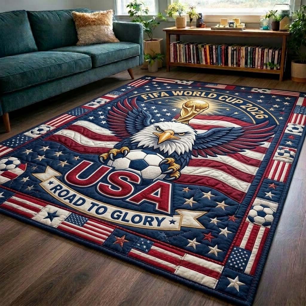 Eagle Victory area rug in a living room