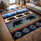 Earth Bear area rug in a living room