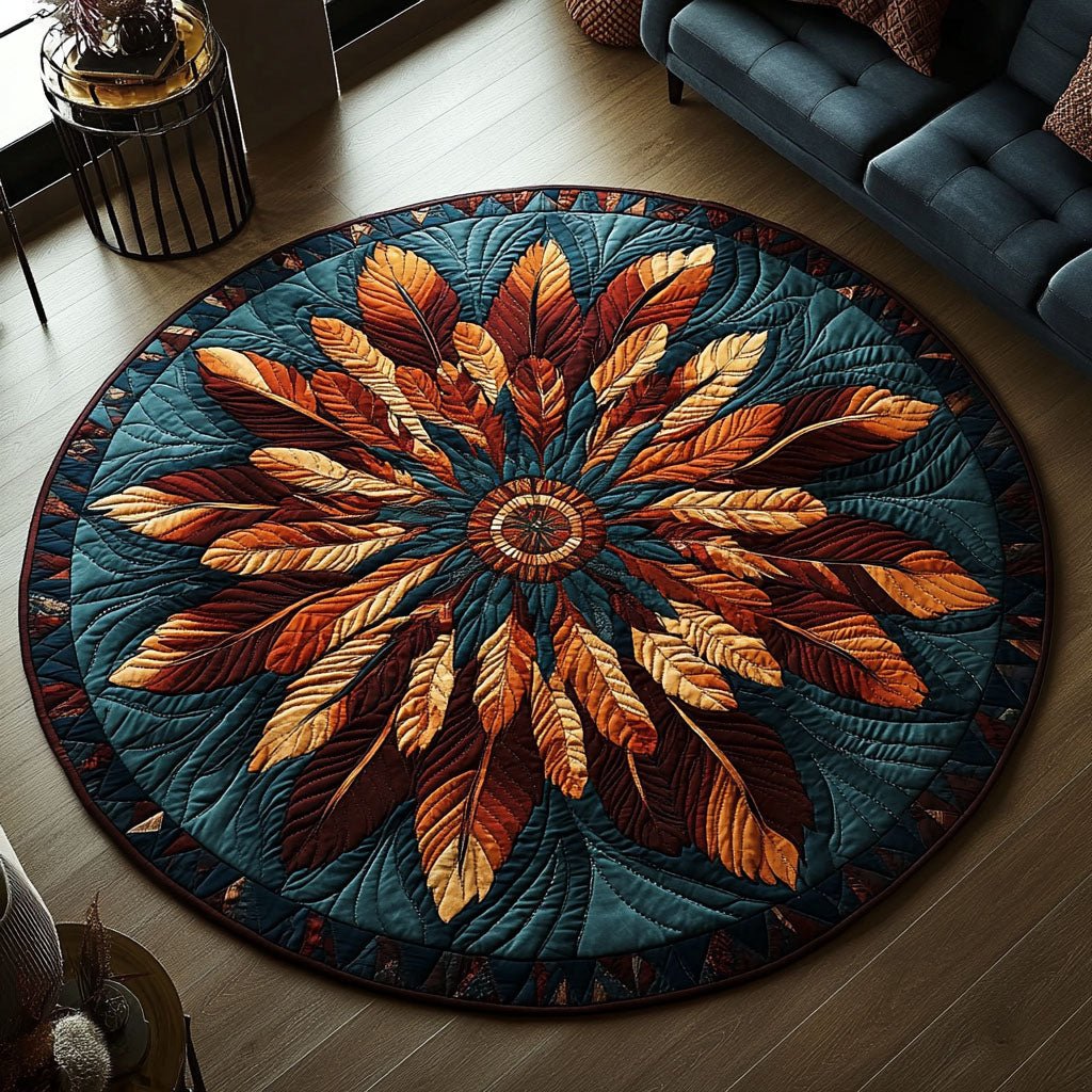 Earth Flow Round Mat Rug - washable non-slip printed rug