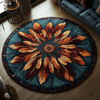 Earth Flow Round Mat Rug - washable non-slip printed rug