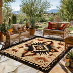 Earth Mirage area rug in a living room