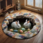 Easter Bunny (Design 2) Round Mat Rug - washable non-slip printed rug