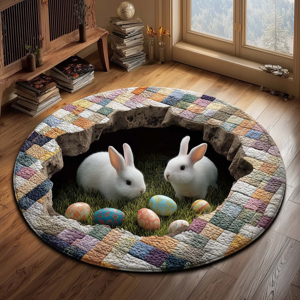 Easter Bunny Round Mat Rug