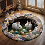 Easter Bunny Round Mat Rug