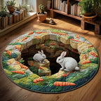 Easter Bunny Round Mat Rug - Nature Design | Serene Home Decor