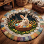 Easter Bunny Round Mat Rug - Nature Design | Serene Home Decor