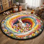 Easter Bunny (Design 6) Round Mat Rug - washable non-slip printed rug
