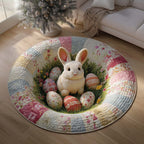Easter Bunny (Design 4) Round Mat Rug - washable non-slip printed rug
