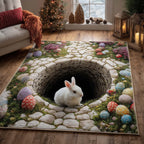 Easter Bunny Well area rug in a living room