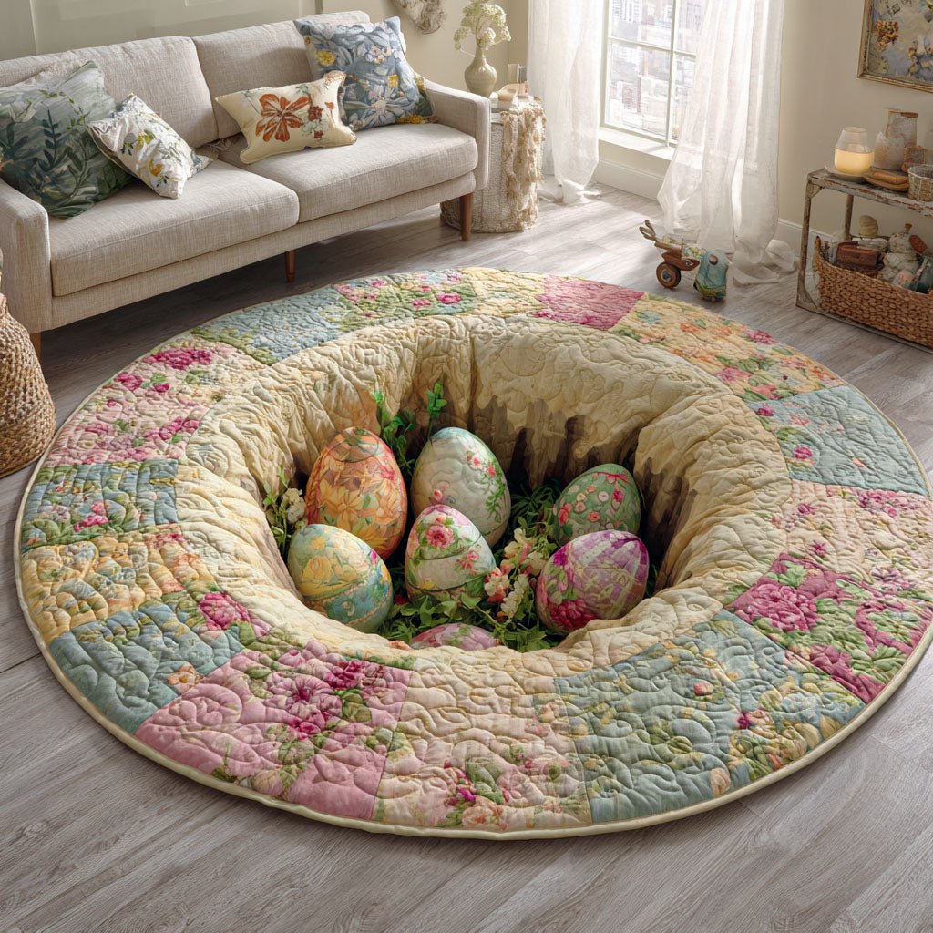 Easter Egg Harmony Round Mat Rug - washable non-slip printed rug