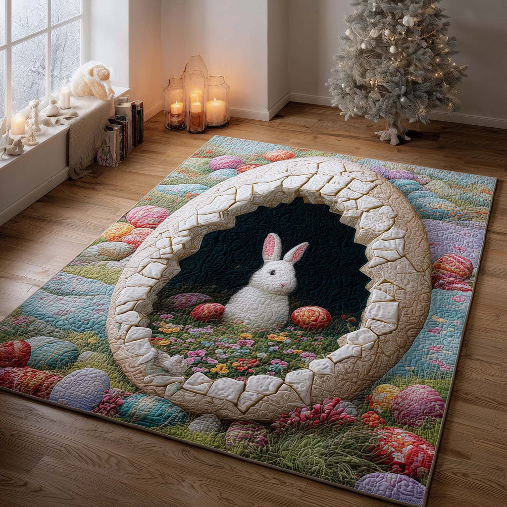 Easter Egg Path area rug in a living room