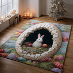 Easter Egg Path area rug in a living room
