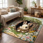 Easter Garden area rug in a living room