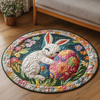 Easter Hug Round Mat Rug - washable non-slip printed rug