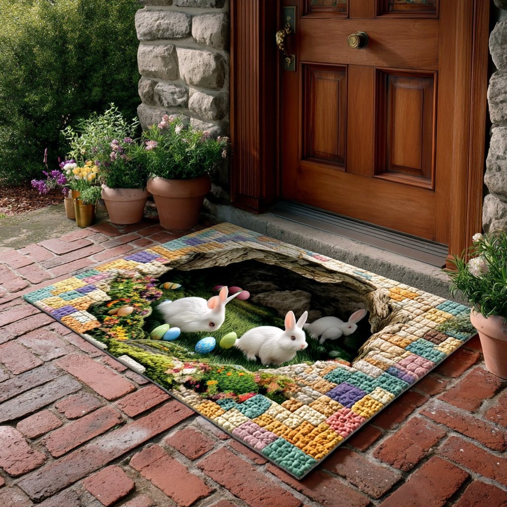 Easter Meadow Grotto Doormat - Nature Design | Printed Welcome Doormat