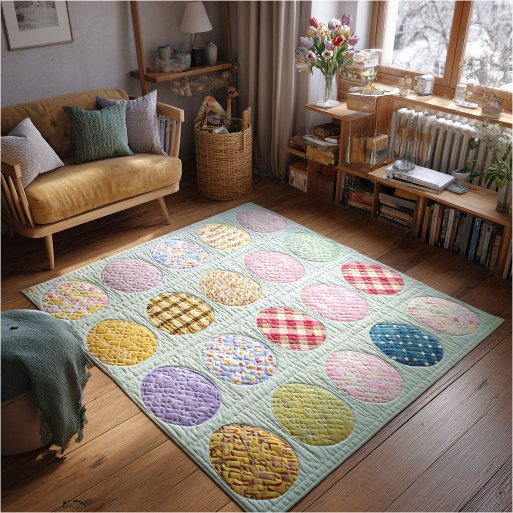 Easter Morning Meadow area rug in a living room