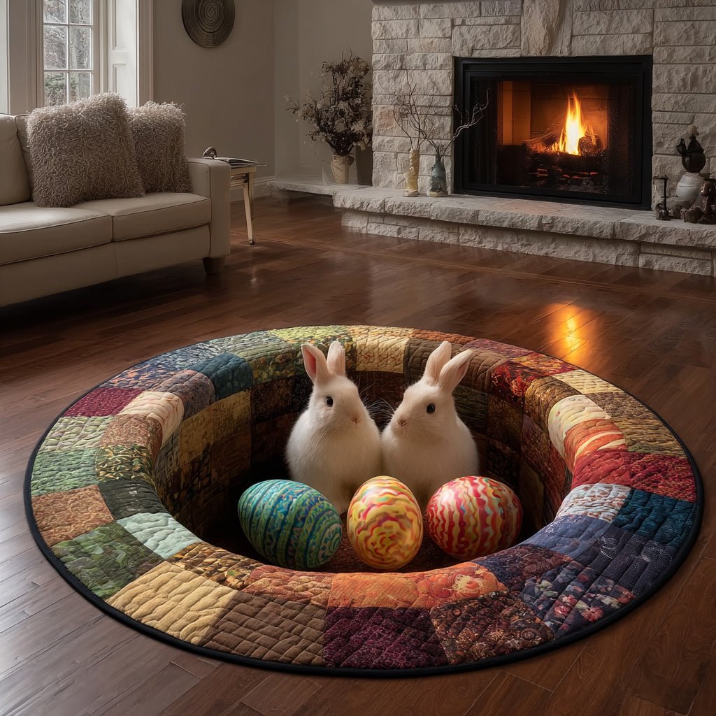 Easter Mystic Hollow Round Mat Rug - washable non-slip printed rug