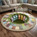 Easter Retreat Round Mat Rug - washable non-slip printed rug
