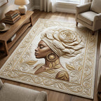 Ebony Queen area rug in a living room
