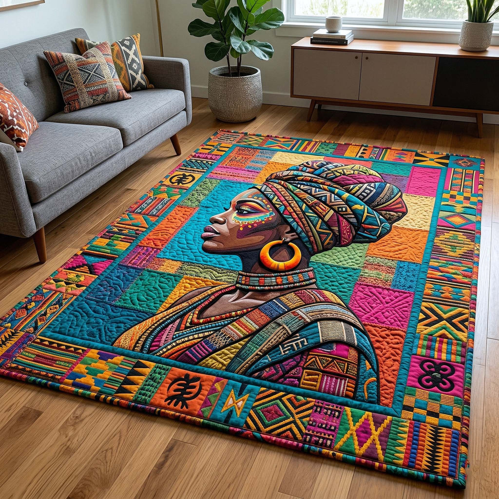 Ebony Queen area rug in a living room