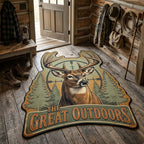 Echoes of Nature Custom Shape Area Rug - Nature Design | Die-Cut Non-Slip Rug - washable non-slip printed rug