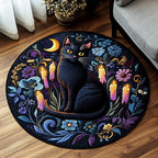 Eclipse Elegance Round Mat Rug - washable non-slip printed rug
