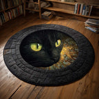 Eclipse Gaze Round Mat Rug - washable non-slip printed rug