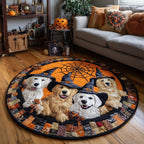 Eerie Retriever Round Mat Rug - washable non-slip printed rug