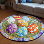 Egg Patterns Round Mat Rug - washable non-slip printed rug