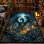 Elder Dragon area rug in a living room