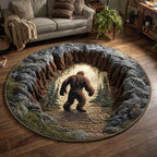 Elder Footprint Round Mat Rug - washable non-slip printed rug