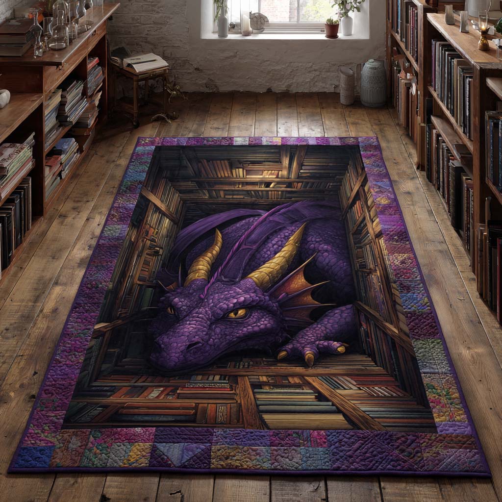 Eldritch Dragon Vault area rug in a living room