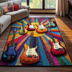 Electric Guitar area rug in a living room
