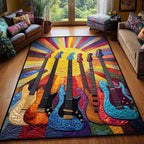 Electric Guitar area rug in a living room