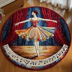 Elegant Ballerina Round Mat Rug