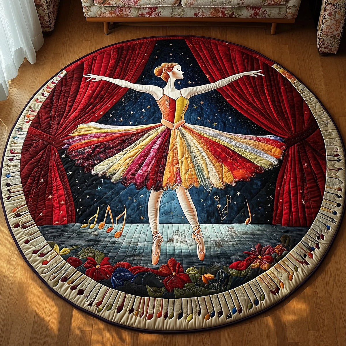 Elegant Ballerina Round Mat Rug - Nature Design | Serene Home Decor