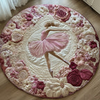 Elegant Ballerina Round Mat Rug - washable non-slip printed rug