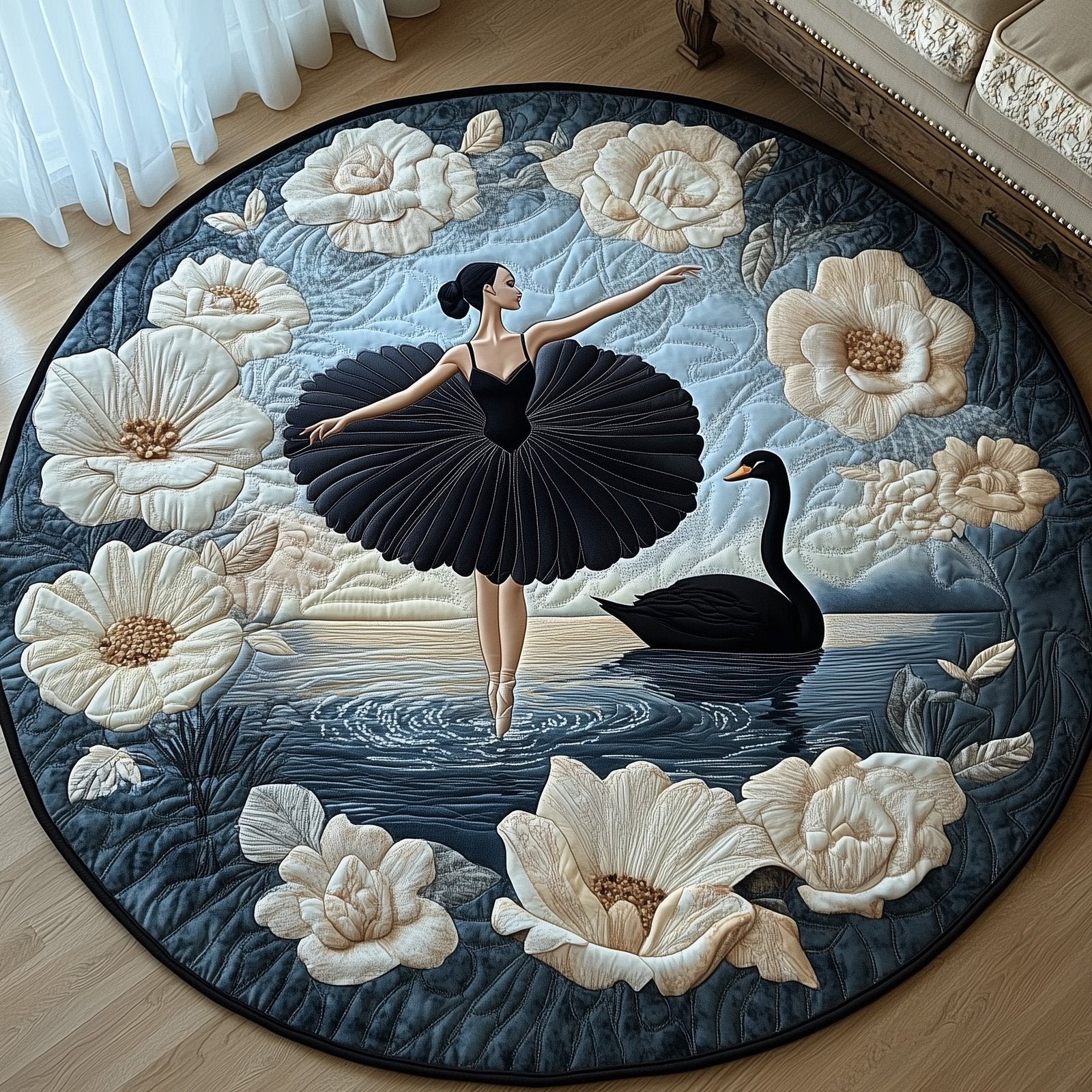 Elegant Ballerina Round Mat Rug - Nature Design | Serene Home Decor