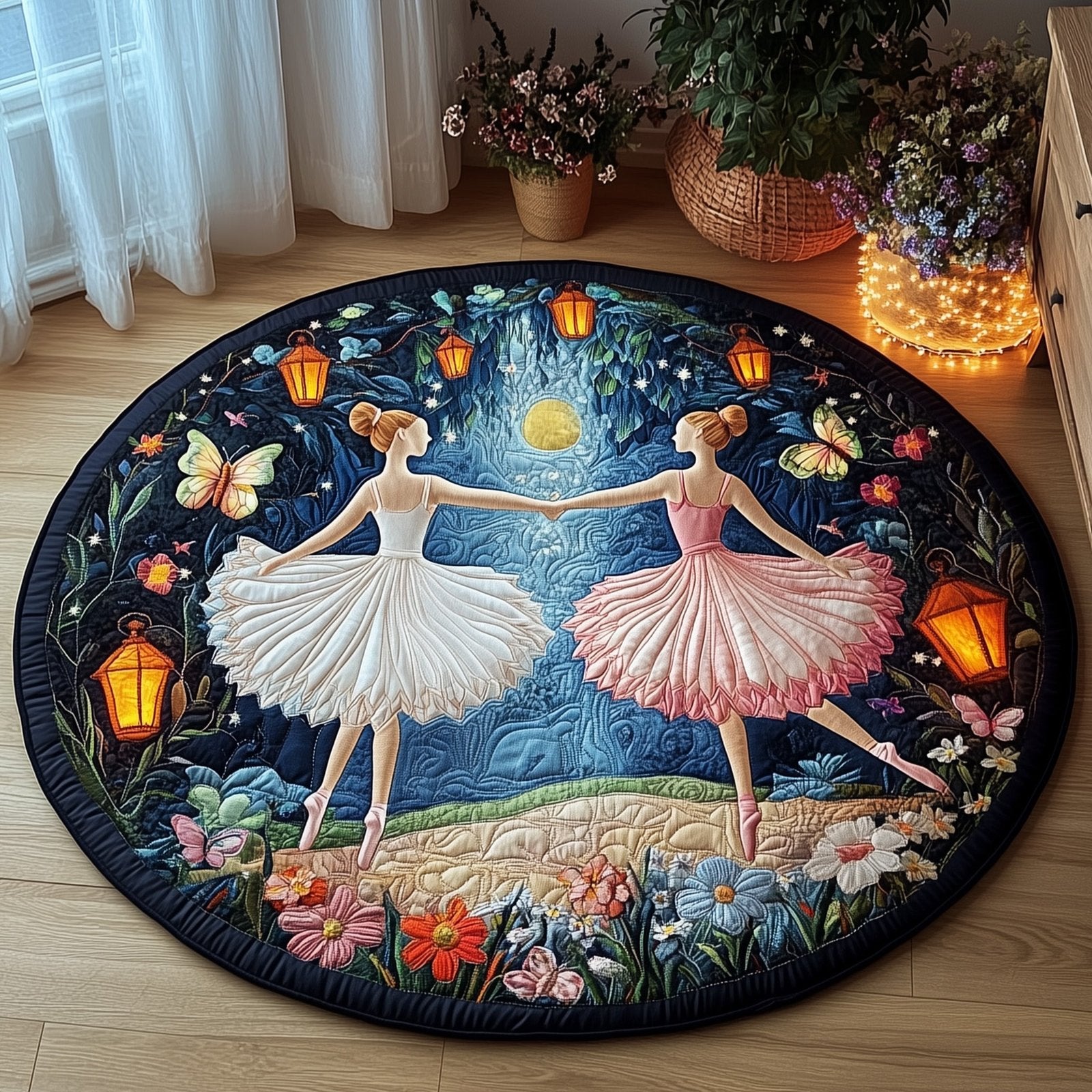 Elegant Ballerina Round Mat Rug - Nature Design | Serene Home Decor