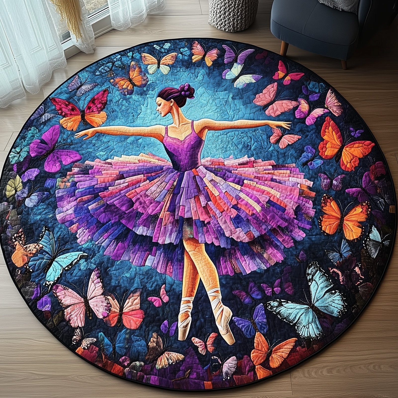 Elegant Ballerina Round Mat Rug - Nature Design | Serene Home Decor