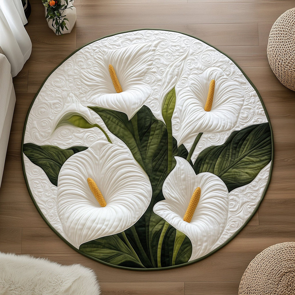 Elegant Blooms Round Mat Rug - Nature Design | Serene Home Decor