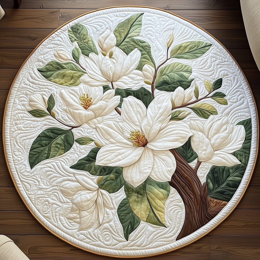 Elegant Blooms Round Mat Rug - Nature Design | Serene Home Decor