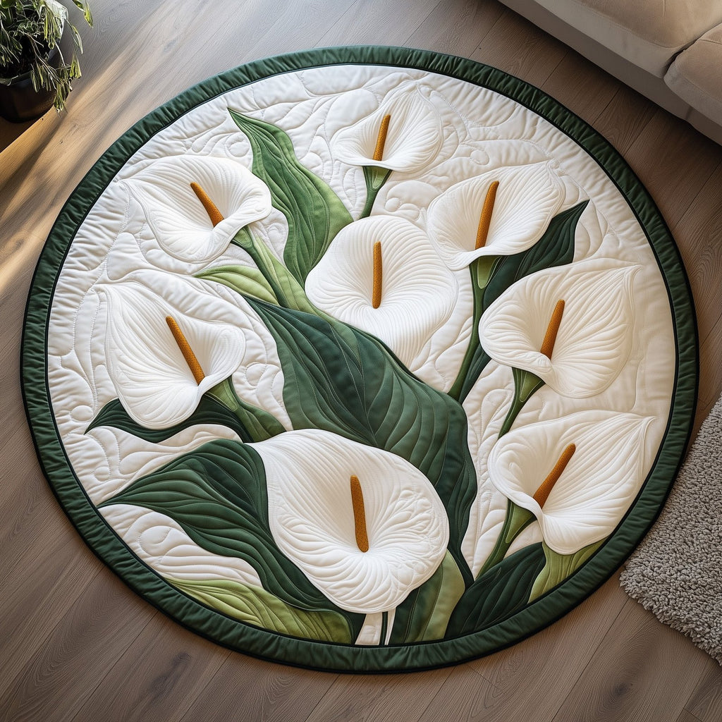 Elegant Blooms Round Mat Rug - Nature Design | Serene Home Decor