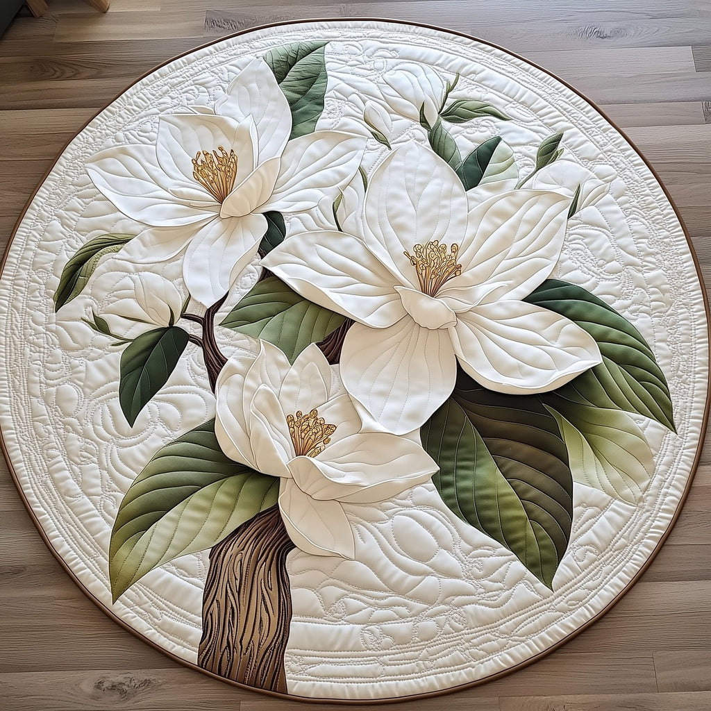 Elegant Blooms Round Mat Rug - Nature Design | Serene Home Decor