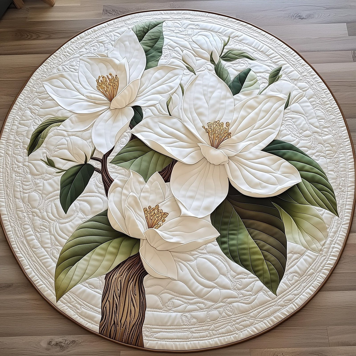 Elegant Blooms Round Mat Rug - Nature Design | Serene Home Decor