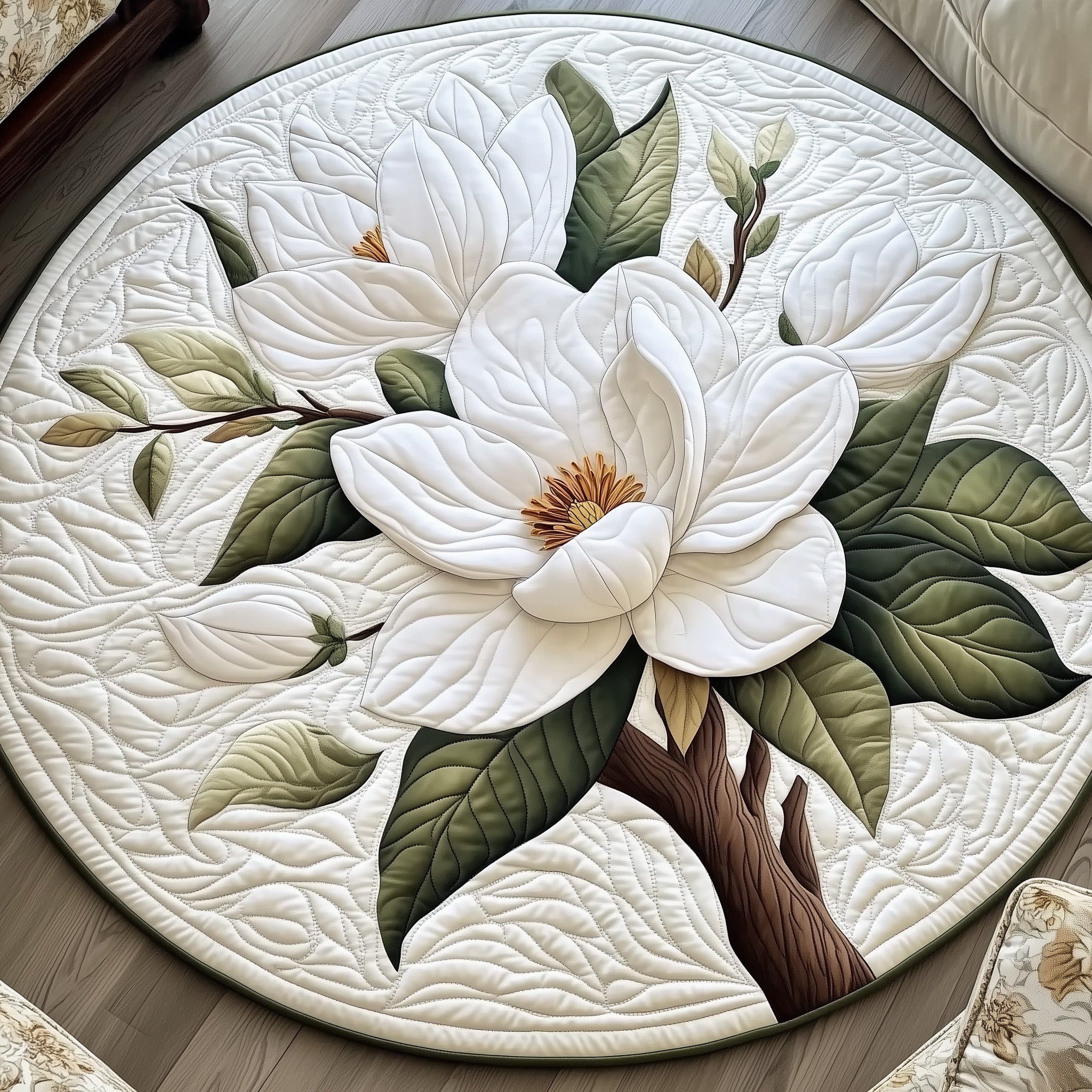Elegant Blooms Round Mat Rug GFTOTL5062