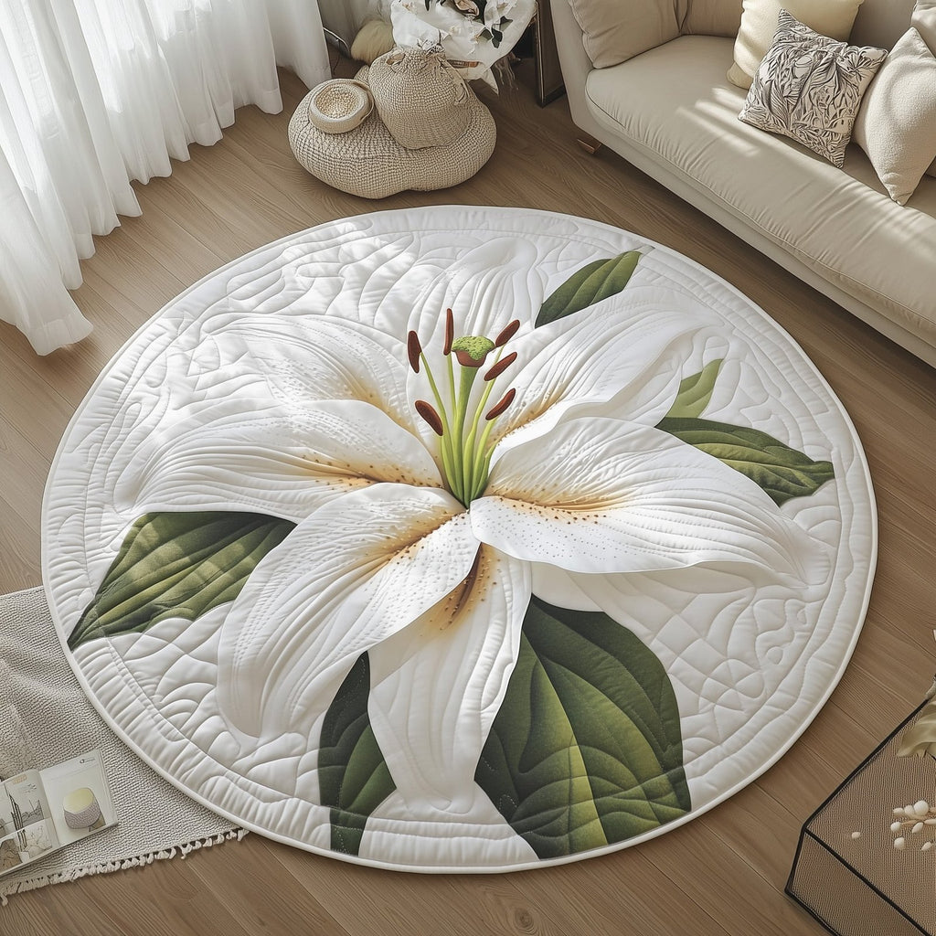 Elegant Blooms Round Mat Rug - Nature Design | Serene Home Decor