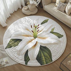 Elegant Blooms Round Mat Rug - Nature Design | Serene Home Decor