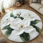 Elegant Blooms Round Mat Rug - Nature Design | Serene Home Decor