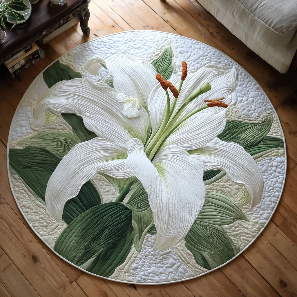 Elegant Blooms Round Mat Rug - Nature Design | Serene Home Decor